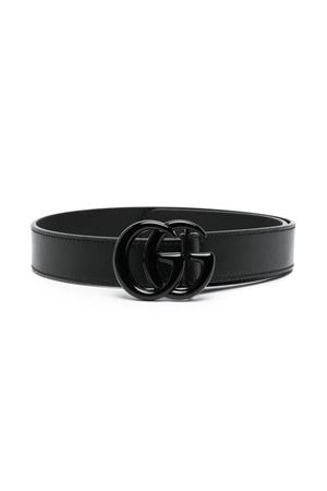 Black Leather Belt GUCCI KIDS | 432707AACBQ1000